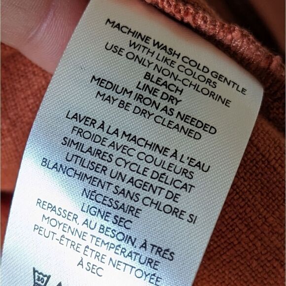 Anthropologie Linen Vintage Washed Cropped Split Back Blazer Dark Orange‎ Sz 10 - Picture 8 of 9